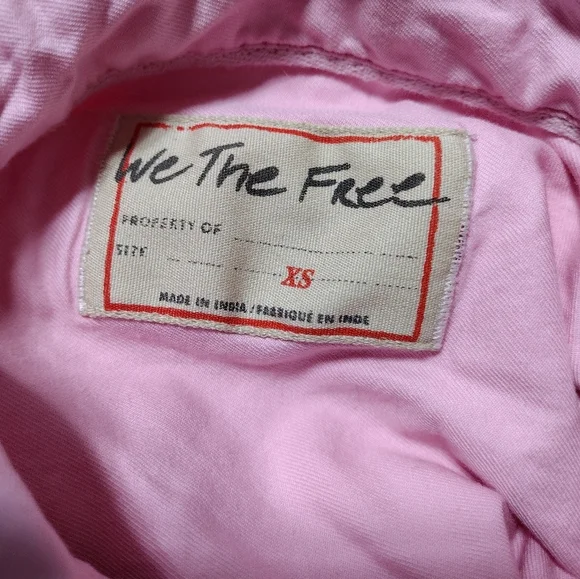 Free People We The Free Freddie Shirt Button Down Oversized Pink Size XS - Picture 8 of 12